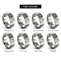 font options for inside engraving on silver chicken rings