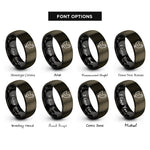 font options for inside engraving on gunmetal & black chicken rings