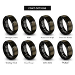 font options for inside engraving on gunmetal & black chicken rings