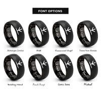 font options for inside engraving on black chicken tracks rings