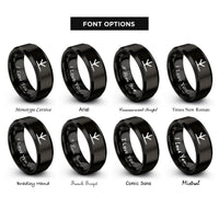 font options for inside engraving on black chicken tracks rings