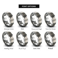 font options for inside engraving on grey chicken tracks rings