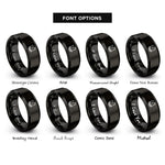 font options for inside engraving on black chicken waffles rings