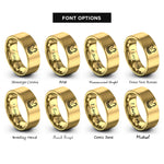 font options for inside engraving on gold chicken waffles rings