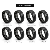 font options for inside engraving on black chicken wing rings