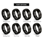 font options for inside engraving on black chicken wing rings