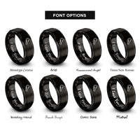 font options for inside engraving on black chicken wing rings