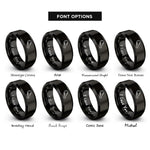font options for inside engraving on black chicken wing rings