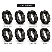 font options for inside engraving on black chicken wing rings