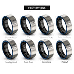 font options for inside engraving on black & blue & silver chief anchor rings
