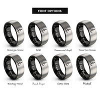 font options for inside engraving on black & grey chief anchor rings