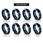 font options for inside engraving on blue & gray chief anchor rings