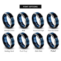 font options for inside engraving on blue & gray chief anchor rings