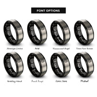 font options for inside engraving on black & grey chief stars rings