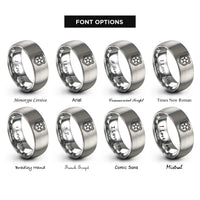 font options for inside engraving on silver chief stars rings