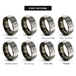 font options for inside engraving on gunmetal & gray chief stars rings