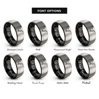 font options for inside engraving on black & gray chihuahua rings