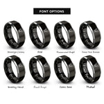 font options for inside engraving on black & gray chihuahua rings