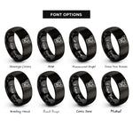font options for inside engraving on black chihuahua rings