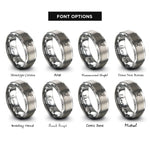 font options for inside engraving on grey chihuahua rings