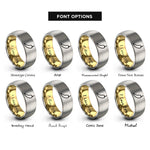 font options for inside engraving on gold & silver chili pepper rings