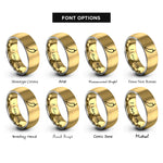 font options for inside engraving on gold & silver chili pepper rings