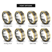font options for inside engraving on gold & grey chili pepper rings