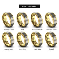 font options for inside engraving on gold & silver chili pepper rings