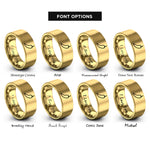 font options for inside engraving on gold chili pepper rings