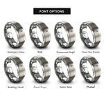 font options for inside engraving on silver chili pepper rings