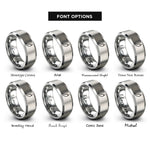font options for inside engraving on grey chili pepper rings