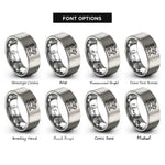 font options for inside engraving on silver chimera rings