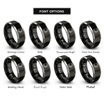 font options for inside engraving on black & gray chimney starter rings