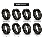font options for inside engraving on black chimney starter rings