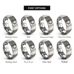 font options for inside engraving on gray chimney starter rings