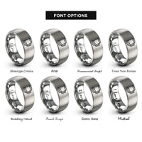 font options for inside engraving on gray chimney starter rings