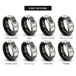 font options for inside engraving on black & gray chimpanzee rings