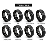 font options for inside engraving on black chimpanzee rings