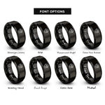 font options for inside engraving on black chimpanzee rings