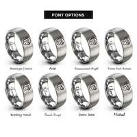 font options for inside engraving on grey chimpanzee rings