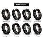 font options for inside engraving on black & silver china rings