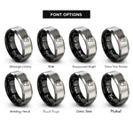 font options for inside engraving on black & grey china rings