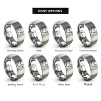 font options for inside engraving on gray china rings