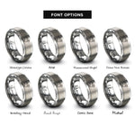 font options for inside engraving on grey china rings