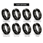 font options for inside engraving on black & gray chinchilla rings