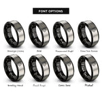 font options for inside engraving on black & grey chinchilla rings