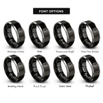 font options for inside engraving on black & silver chinchilla face wink rings