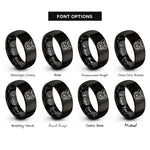 font options for inside engraving on black chinchilla face wink rings