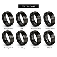 font options for inside engraving on black chinchilla face wink rings