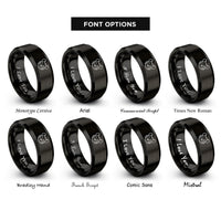 font options for inside engraving on black chinchilla face wink rings